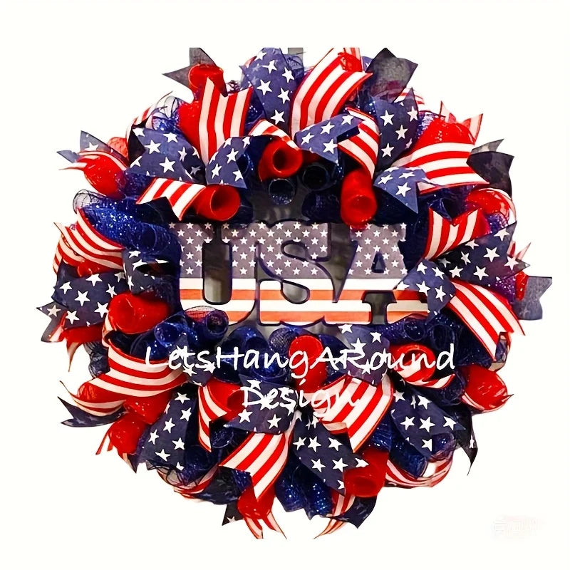 24 Inch 4th Of July Patriotic Wreath