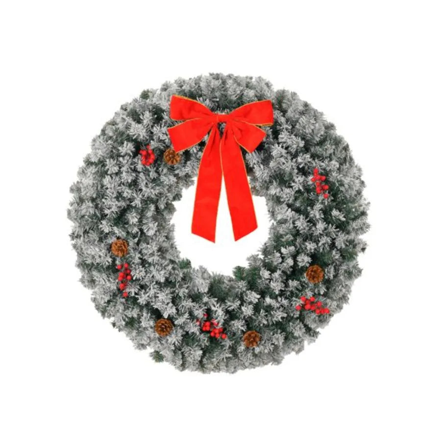 24in Prelit Battery Powered Christmas Wreath with Remote