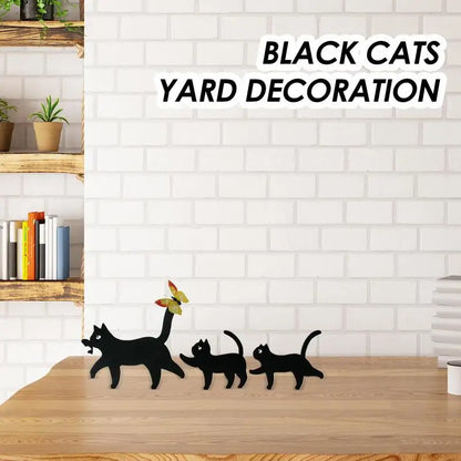 Cute Metal Cat Silhouette Yard Decor