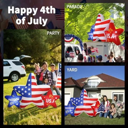 Outdoor 7FT 4th of July inflatable star decoration with bright LED lights