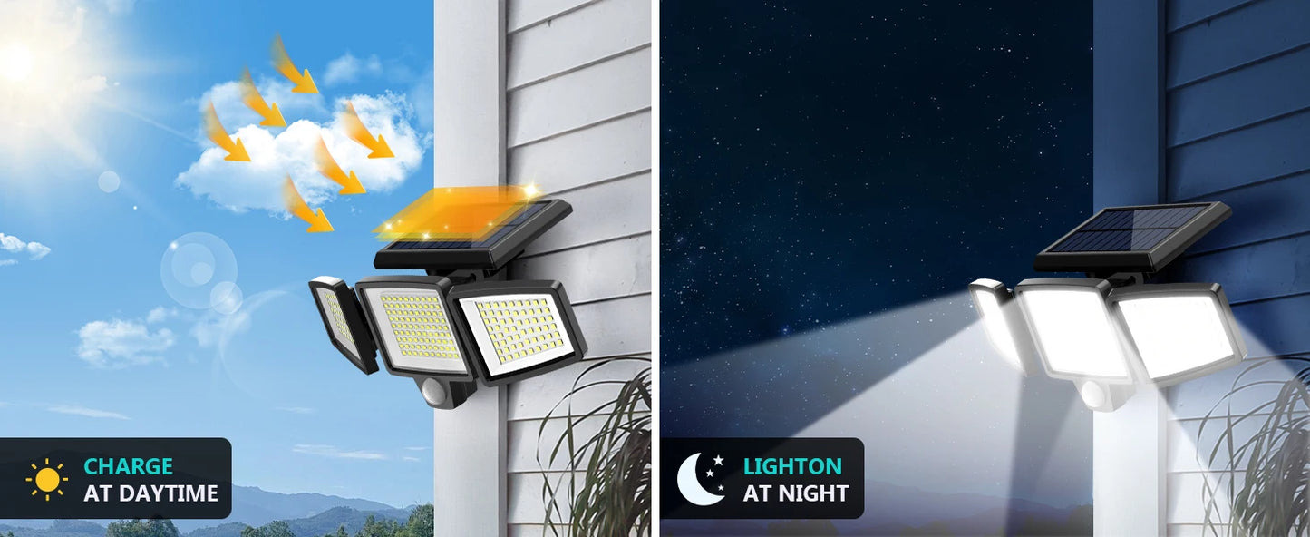 3 Pack Outdoor Solar Motion Sensor Security Lights