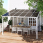 Wall Mounted Gazebo with Sloped Roof, Outdoor Patio Gazebo Awning