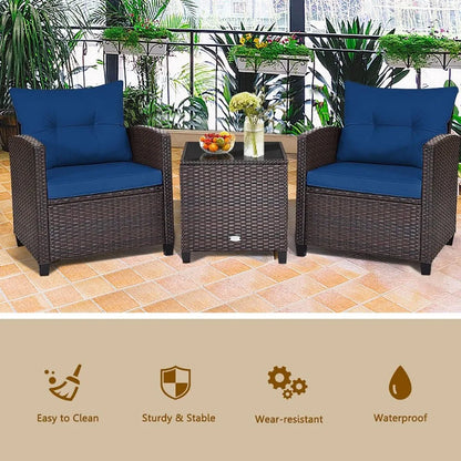 3-Piece Wicker Patio Furniture Set