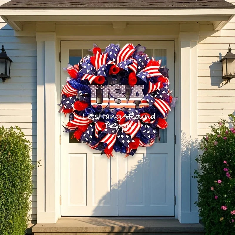 24 Inch 4th Of July Patriotic Wreath