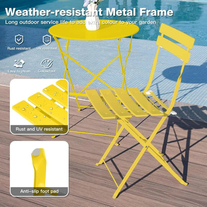 3 Piece Folding Bistro Set