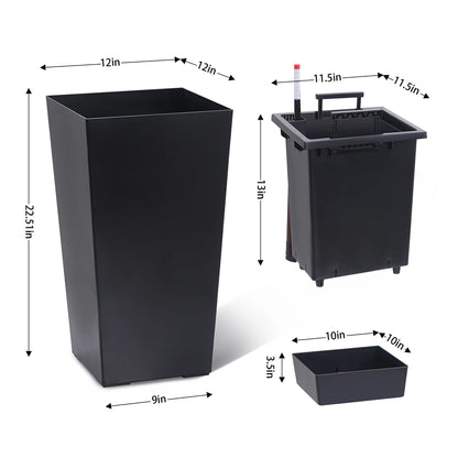 Large Plant Pots with Drainage Holes＆ Water Level Monitor