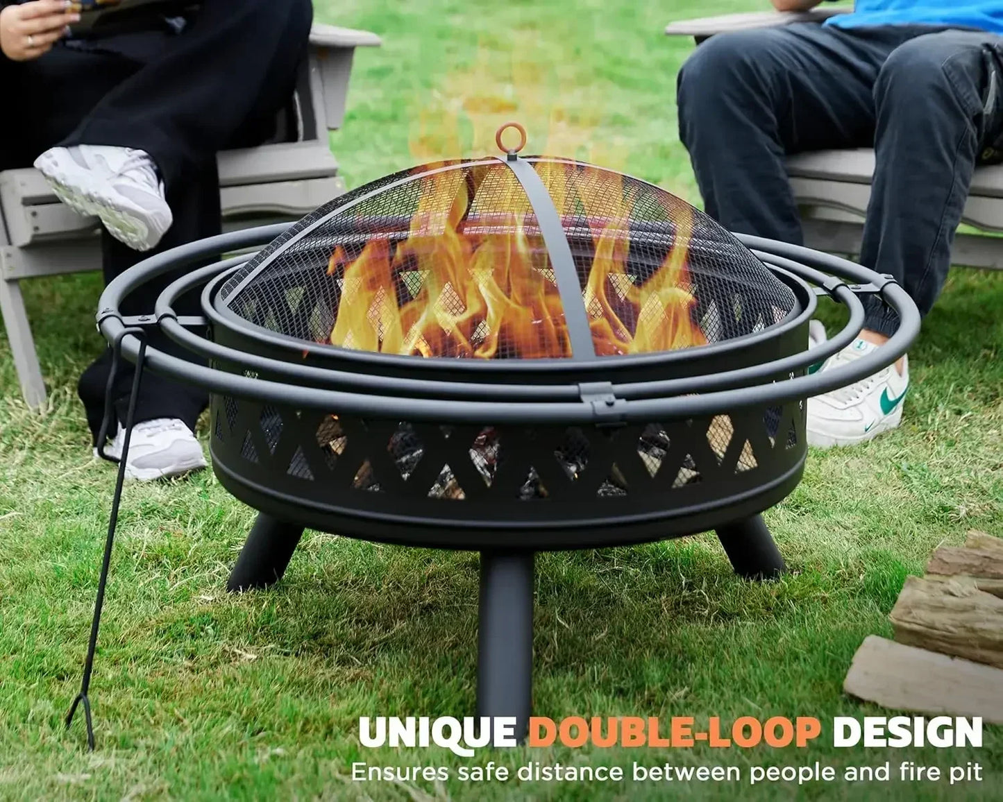 35 Inch Outdoor Wood Burning Fire Pit