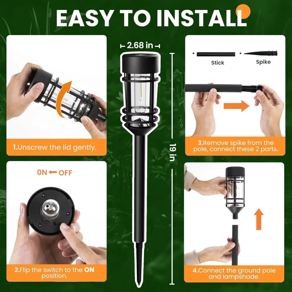 4 Pack Outdoor Waterproof Solar Landscape Lights
