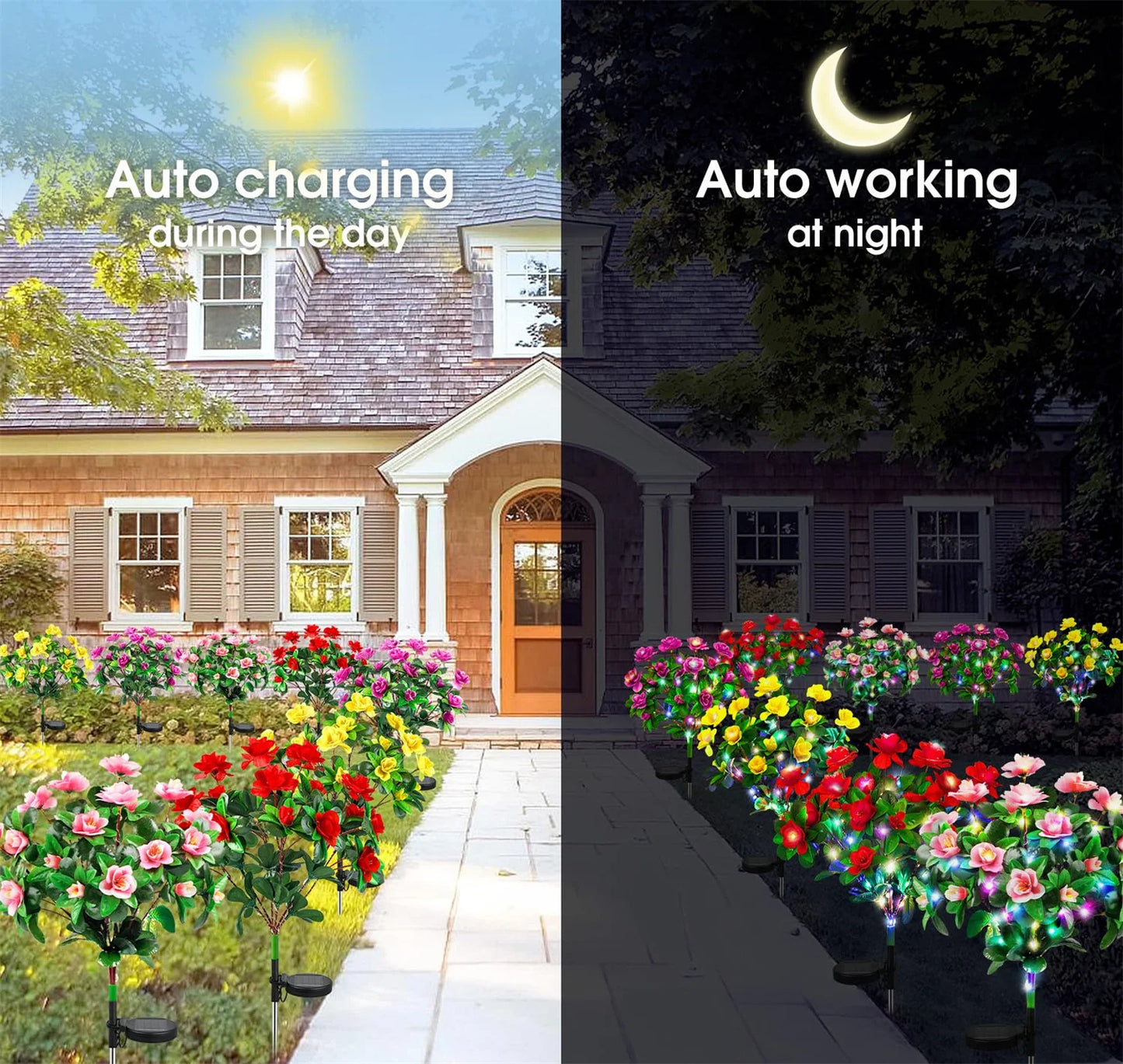 LED Solar Light Waterproof Azalea Flowers