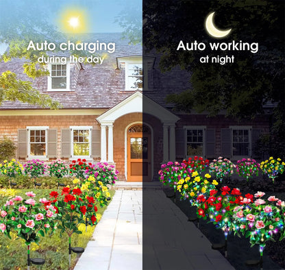 LED Solar Light Waterproof Azalea Flowers