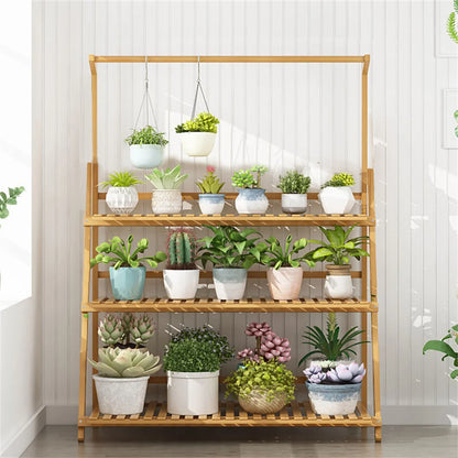 Folding Bamboo Plant Stand
