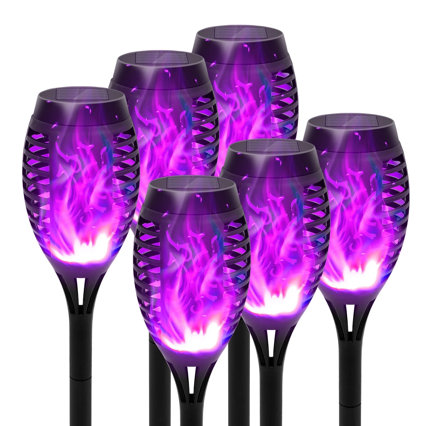 4/6/8/12Pcs Solar Flickering Outdoor Flame Torch Light