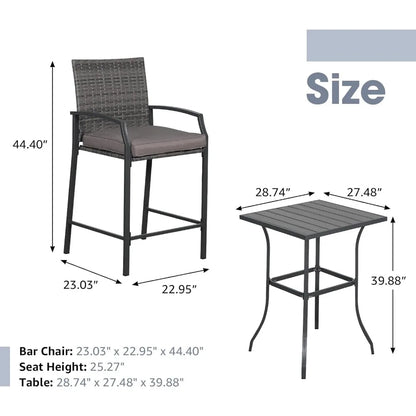 All-Weather Wicker High Top Outdoor Table and Chairs