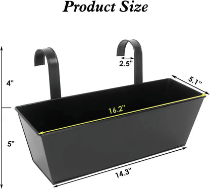 3 Pcs Large 16 Inch Planter Box for Railing