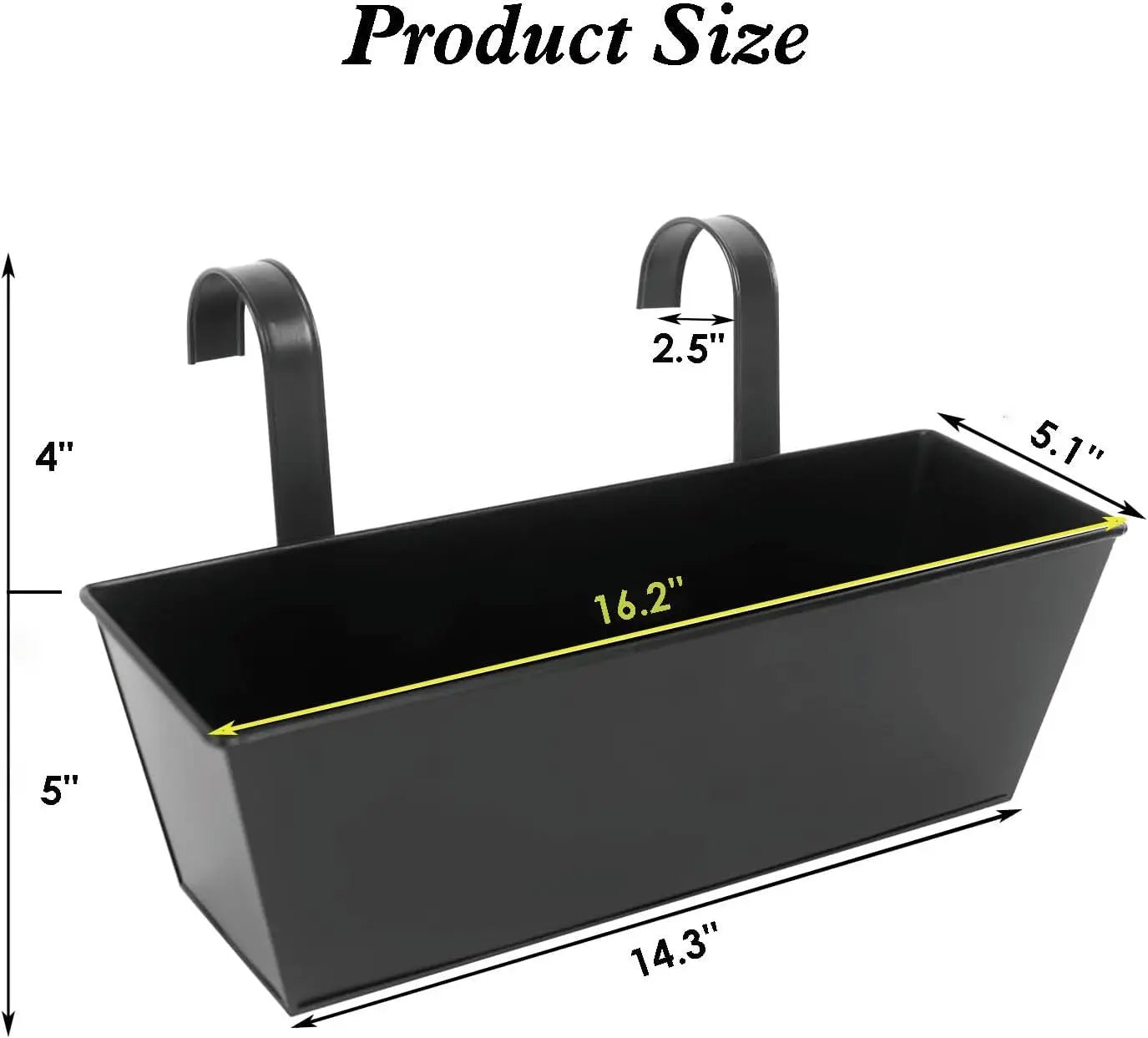 3 Pcs Large 16 Inch Planter Box for Railing