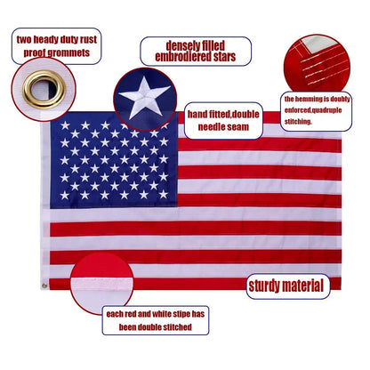 59x35in Heavy Duty American Flag with Brass Grommets
