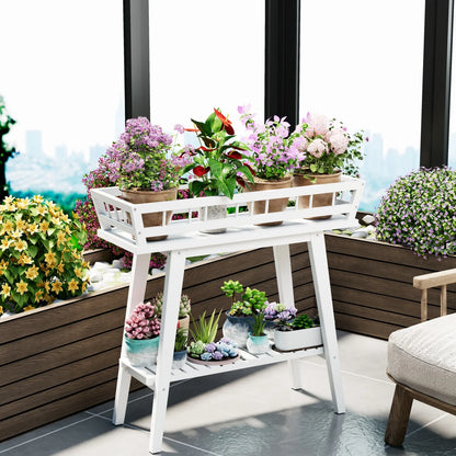 2 Tier Bamboo Plant Stand