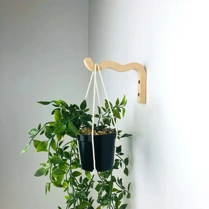 Natural Wood Wall Plant Hanger