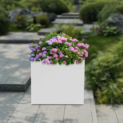 White Steel Square Planter Box
