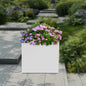 White Steel Square Planter Box