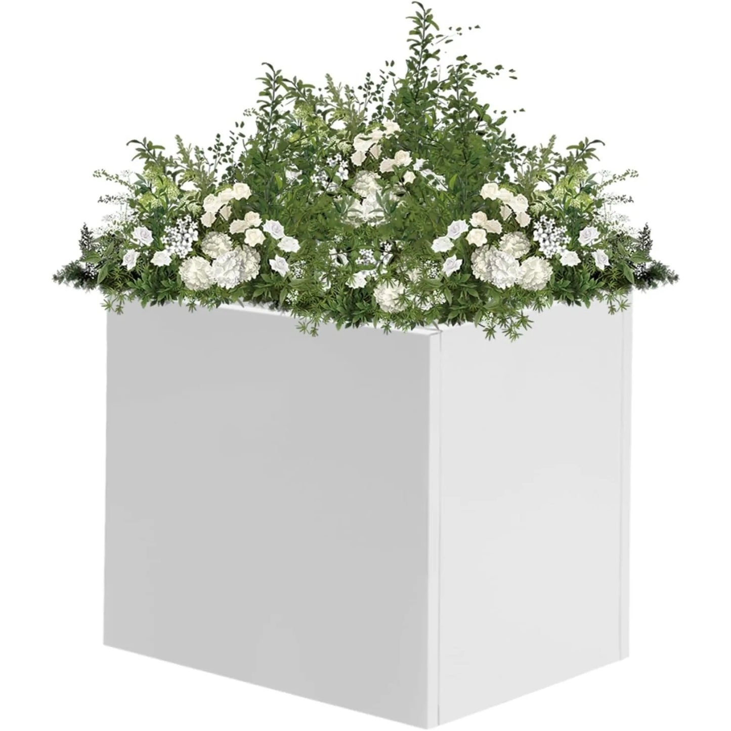 White Steel Square Planter Box