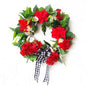 Decorative Red Geranium Flower Wreath