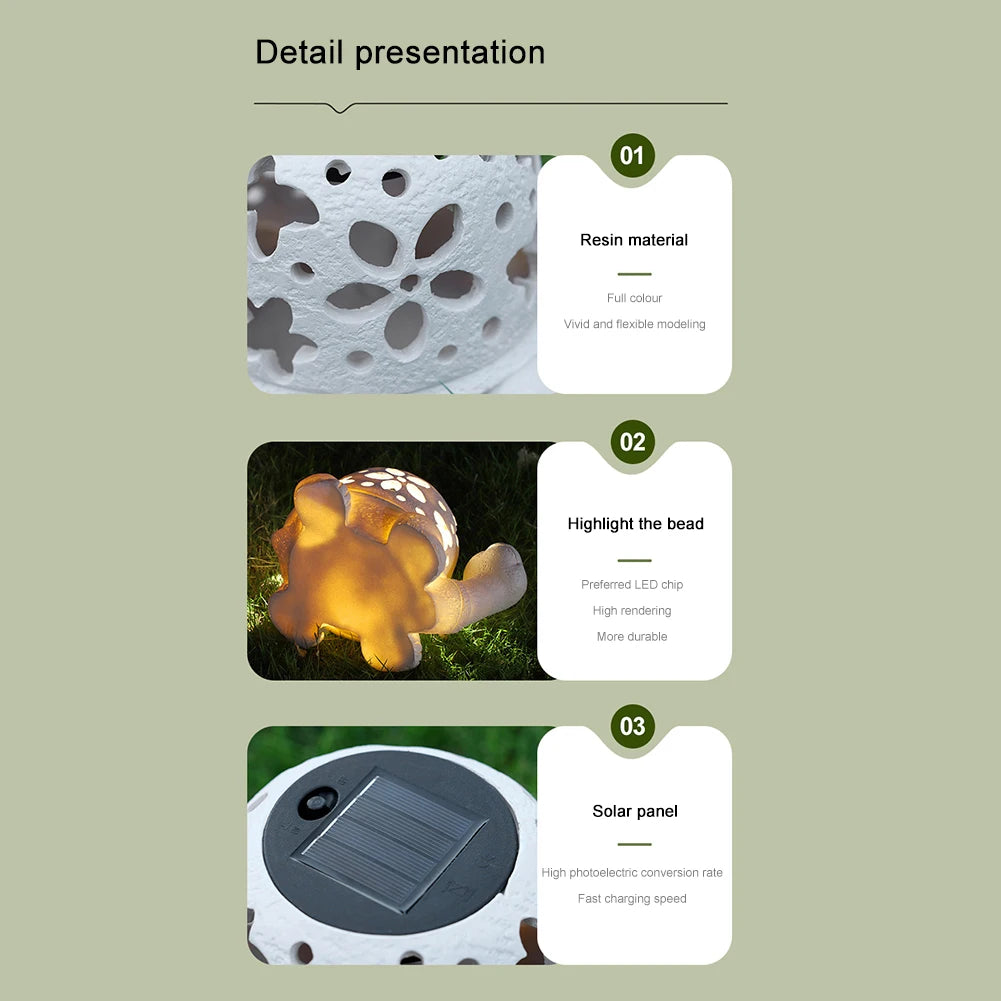 Solar Turtle Statue Light