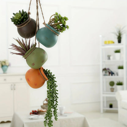 Creative Hanging Flower Pot with Jute Rope for Indoor Outdoor