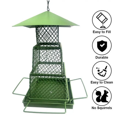 3-Layer Retractable Metal Bird Feeder