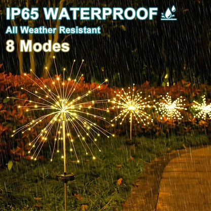 Solar Firework Lights Outdoor IP65 Waterproof Solar 8 Lighting Modes