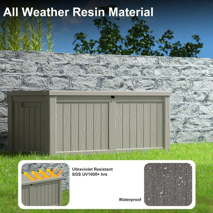 120 Gallon Lockable Resin Deck Box