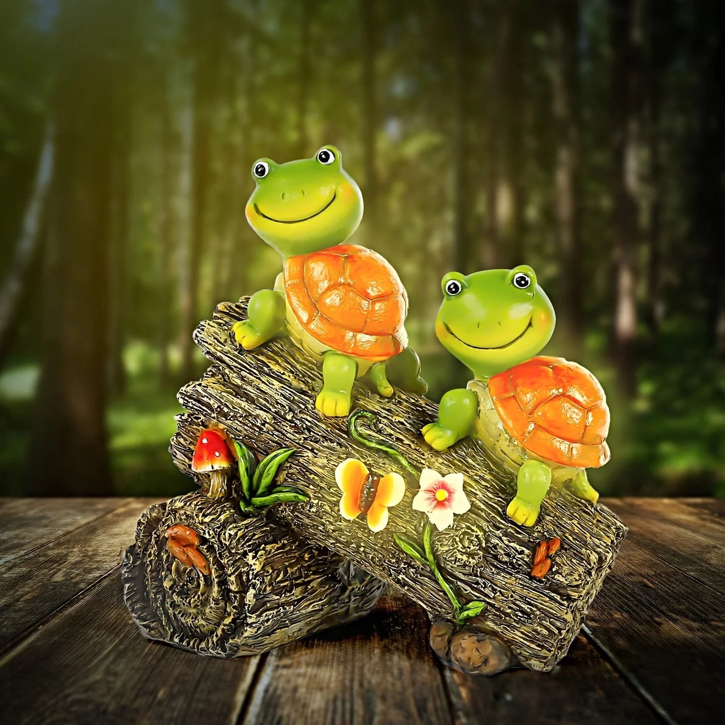 Resin Solar Turtle Garden Figurines
