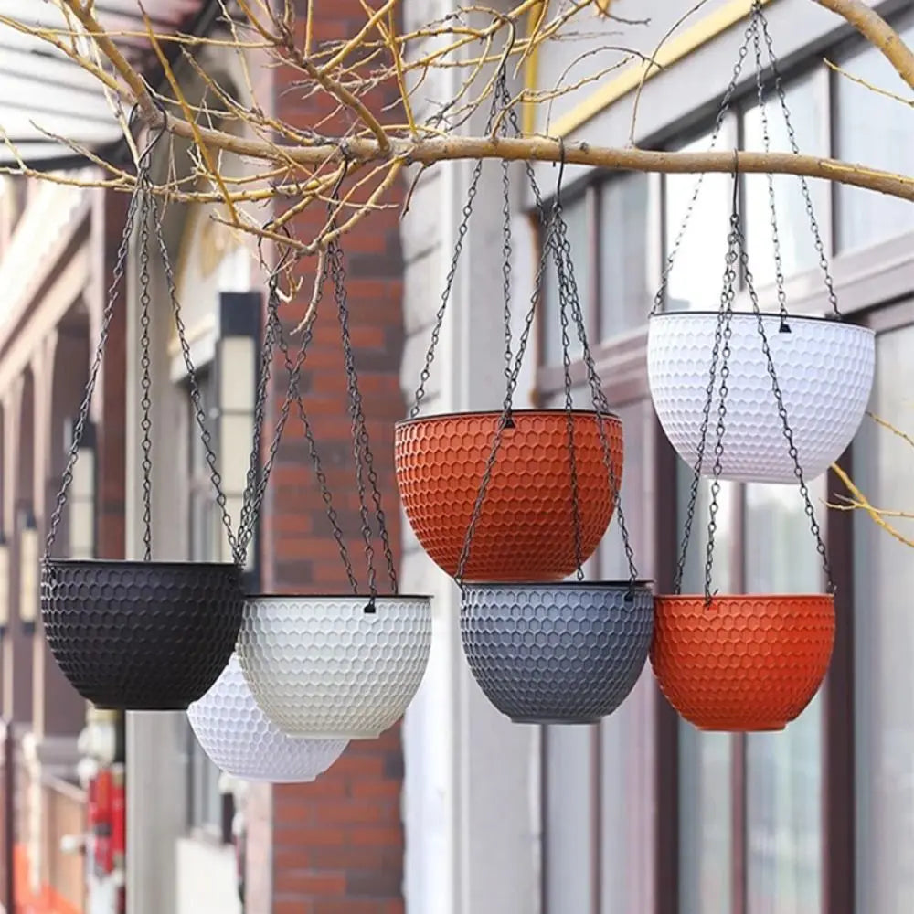 New Plastic Imitation Weaving Hanging Flower Basket