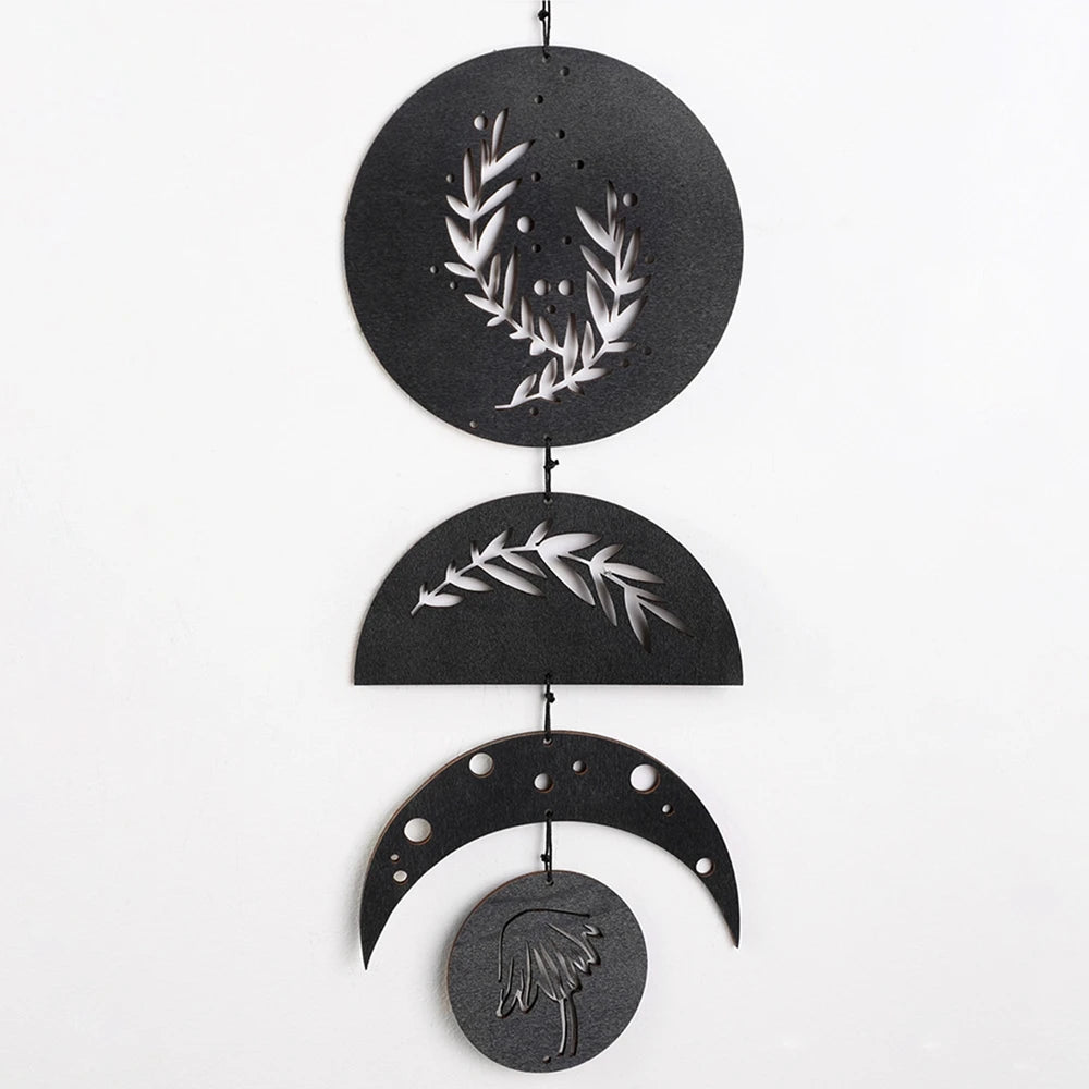 Wooden Moon Phase Garland Wall Hanging