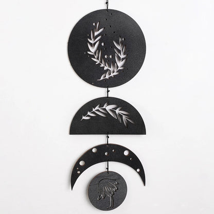 Wooden Moon Phase Garland Wall Hanging