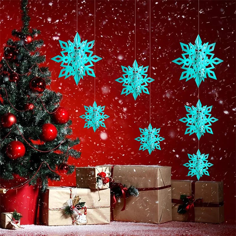 Snowflake Decor 3D Paper Snowflake Hanging Ornaments