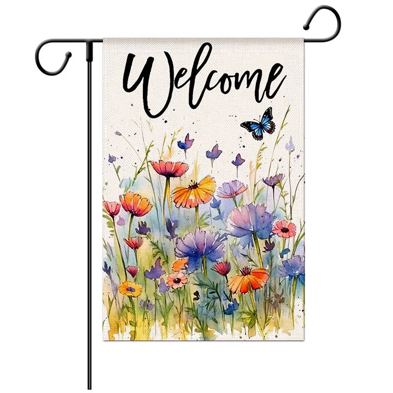 Spring Floral Welcome Garden Flag