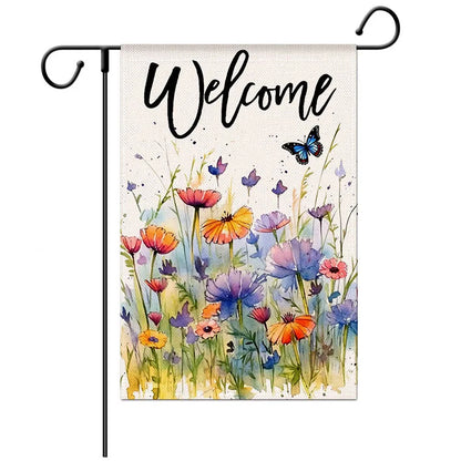 Spring Floral Welcome Garden Flag