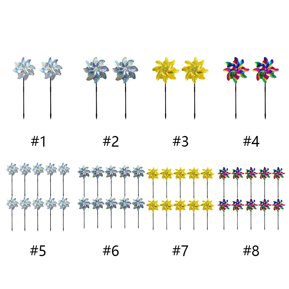 2/10pcs Bird Repeller Windmill Spinner