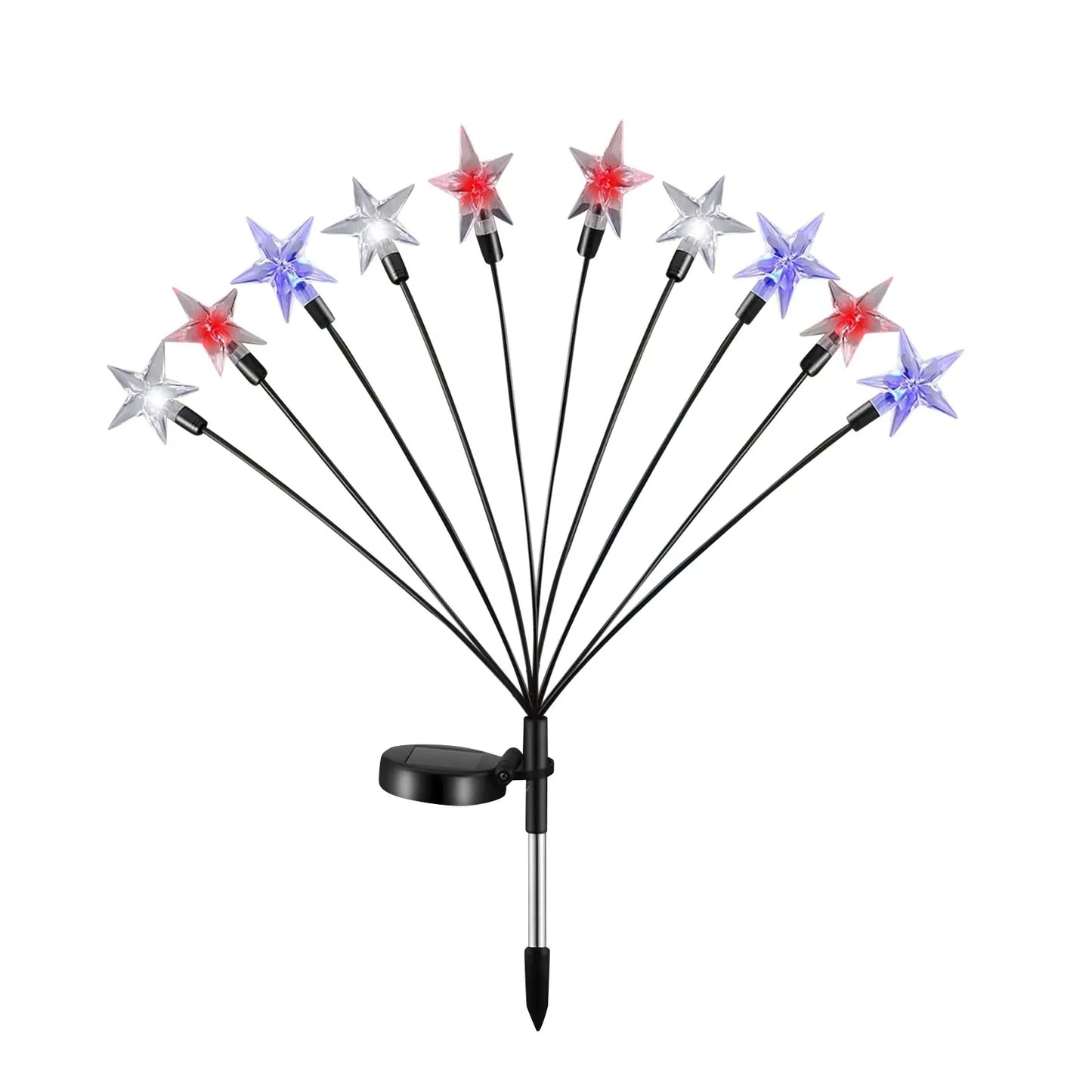 4th Of July Solar Patriotic Star Lights