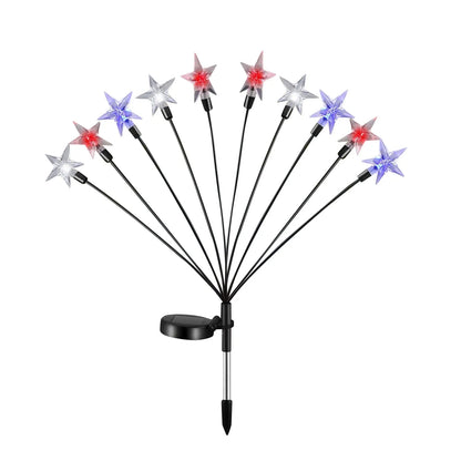 4th Of July Solar Patriotic Star Lights