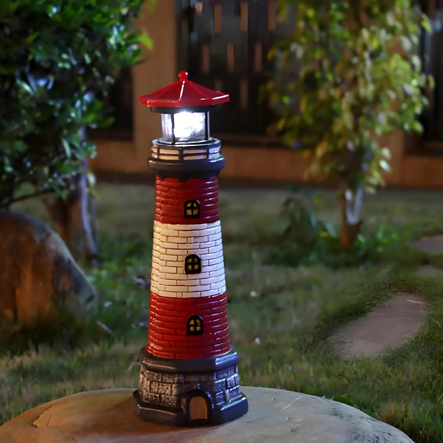 Solar Lighthouse statue decorative light