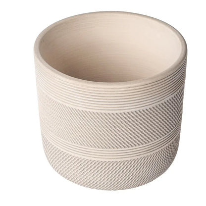 8" x 8" x 7.2" Round White Ceramic Plant Pot
