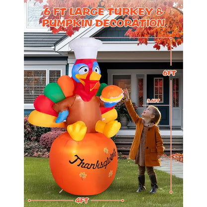 6 FT Inflatable Thanksgiving Decoration