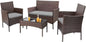 4 Pieces Outdoor Wicker Patio Furniture Set