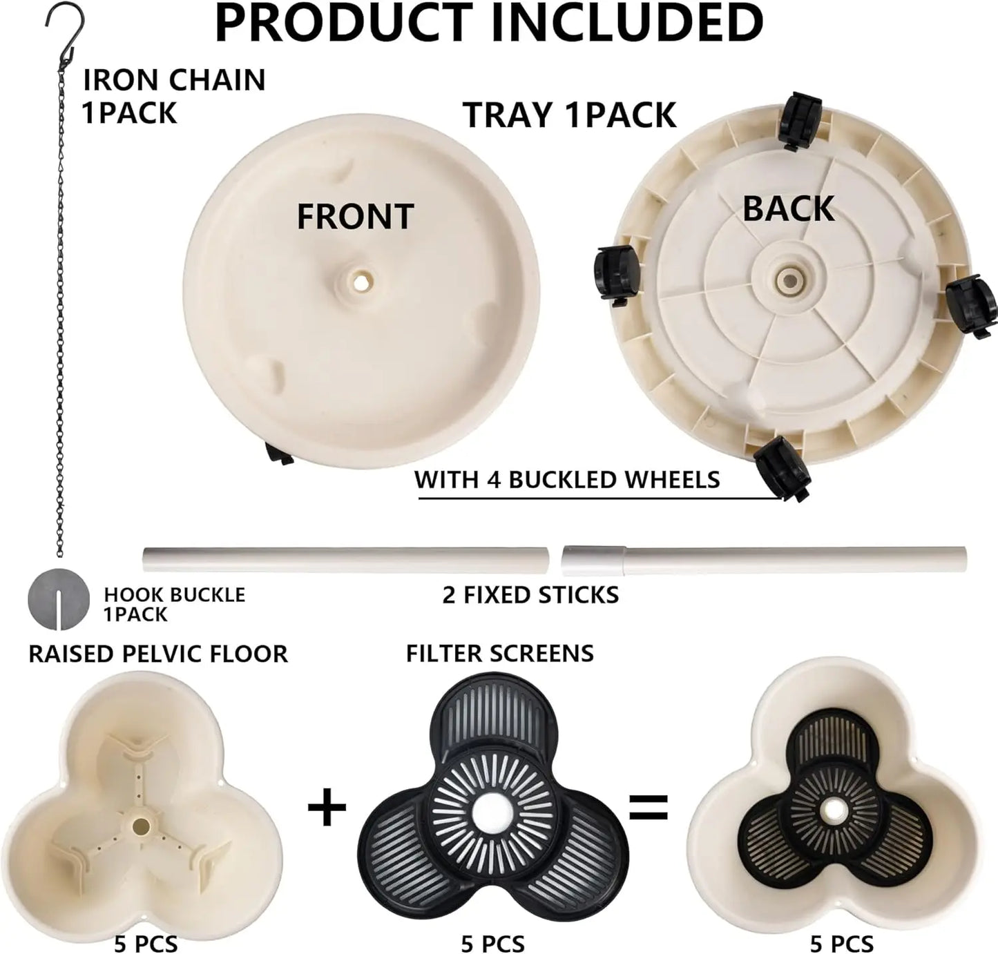 2 Pack Stackable 5-Tier Vertical Garden Planter