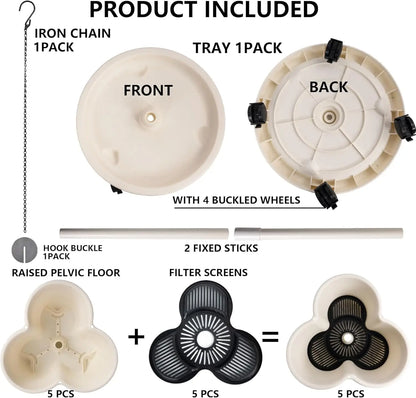 2 Pack Stackable 5-Tier Vertical Garden Planter