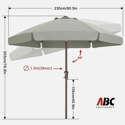 7.5ft Scalloped Patio Umbrella with Tilt and Crank