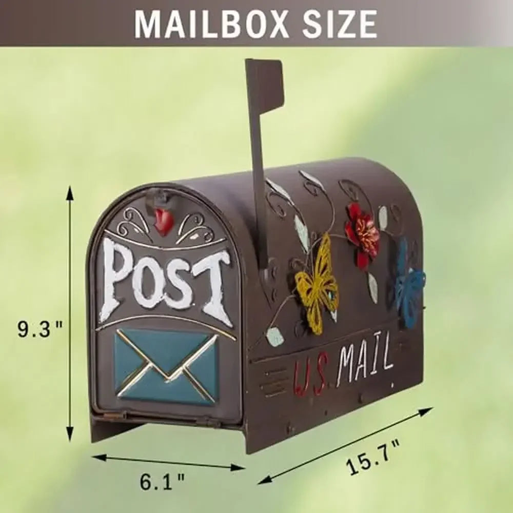 Outdoor Post Mount Decorative Mailbox