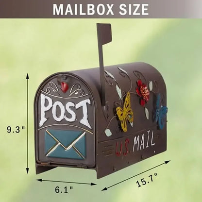 Outdoor Post Mount Decorative Mailbox
